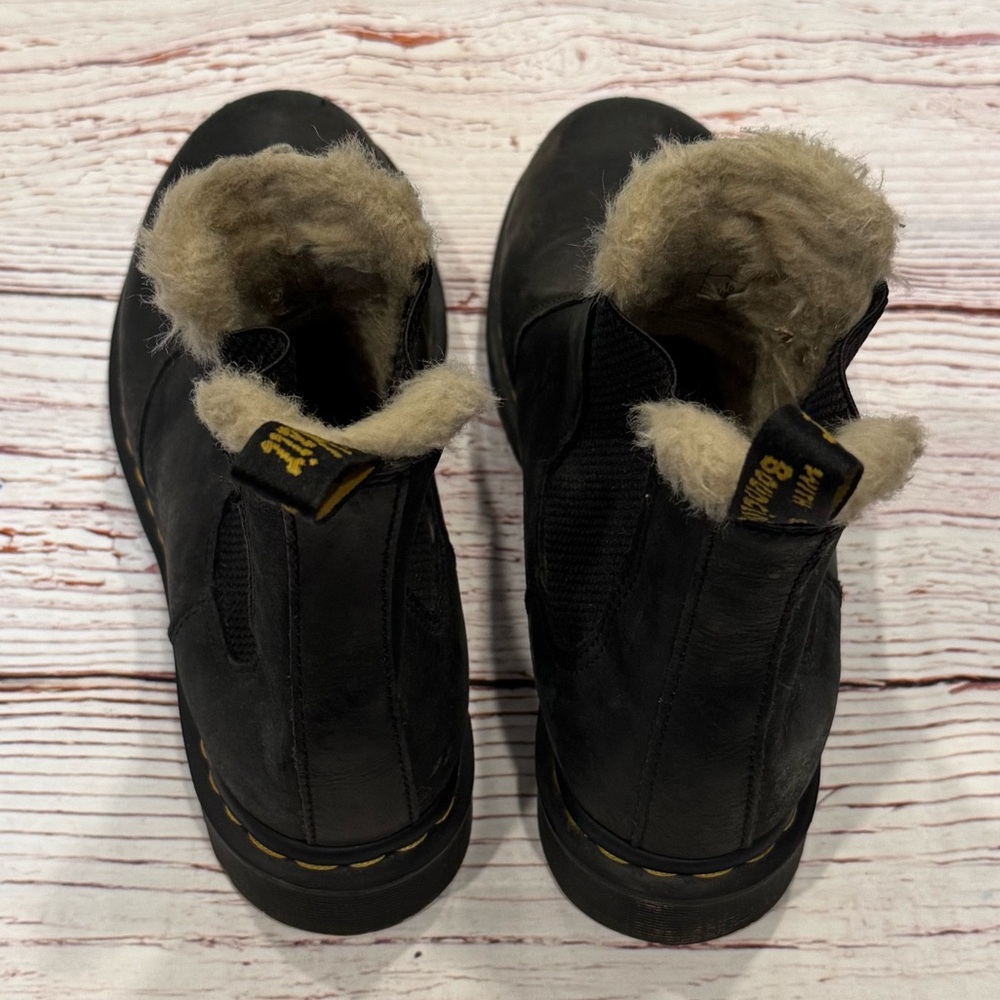 Dr Martens Leonore Faux Fur Lined Chelsea Boots in Black Sz L - Picture 9 of 14